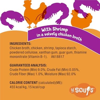 Purina Friskies Grain Free Lickable Cat Food Toppers Lil’ Soups With Shrimp in a Velvety Chicken Broth - (Pack of 8) 1.2 oz. Cups - Image 6