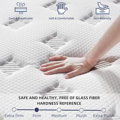 Full Size Mattress, 12 Inch Medium Firm Full Mattress in a Box, Hybrid Mattresses With High Density Gel Memory Foam & Independent Pocket Springs for Motion Isolation & Edge Support, Release Stress - Image 3