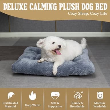 Klamklovf Dog Bed Crate Pad for Small Dogs, Fits 24Inch Dog Crate, Easy Maintenance, Machine Wash (Grey, Small (24'*18'*4")) - Image 2