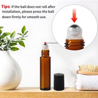 StellaCare Roller Bottles for Essential Oils,10ml Empty Glass Perfume Bottle with Stainless Steel Roller Balls, Opener,Droppers,Labels,8 pack Roll on Bottles - Image 8