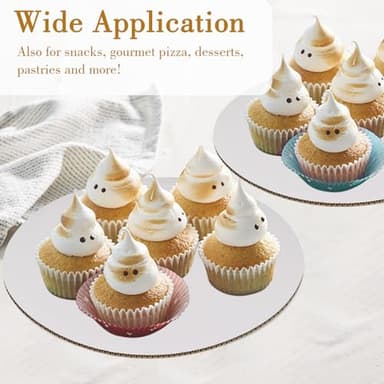Sudaya Cake Boards 10 PCS, Cake Boards 8 Inch Round, Cardboard Cake Rounds, Disposable Cake Plates, Food Grade Cake Base Cake Tray Cake Circles, 8 Inch Cake Board White Cardboard Circles Round Base - Image 9