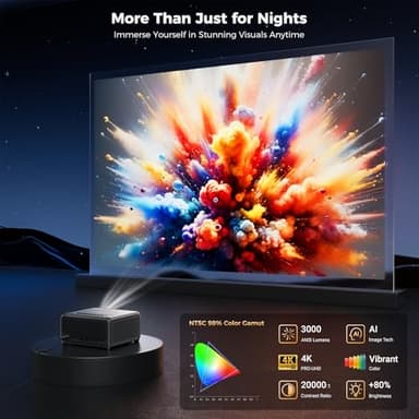 GooDee 4K Smart Projector with Netflix – WiFi & Bluetooth, 3000 ANSI UHD, ToF Auto Focus Keystone MEMC, Dolby Audio Home Theater Video Projector Built-in Apps for Indoor & Outdoor Movies, Gaming - Image 4