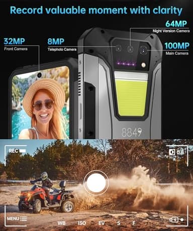8849 Tank 2 Pro Rugged Smartphone Unlocked, 24+512GB/1TB Android 14 Rugged Cell Phone with Projector, 6.79’’ 4G Waterproof Mobile Phones 23800mAh, Fingerprint/Dual Sim/OTG/GPS/Face ID - Image 6
