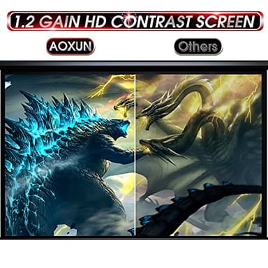 Aoxun 100" Motorized Projector Screen - Indoor and Outdoor Movies Screen 100 inch Electric 16:9 Projector Screen W/Remote Control - Image 5