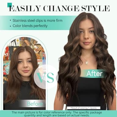 Ukira Brown Clip in Hair Extensions Real Human Hair, 22 Inch 75g Medium Brown Human Hair Clip in Extensions, Soft Straight Remy Human Hair Clip ins for Women Chocolate Brown Hair Extensions - Image 8