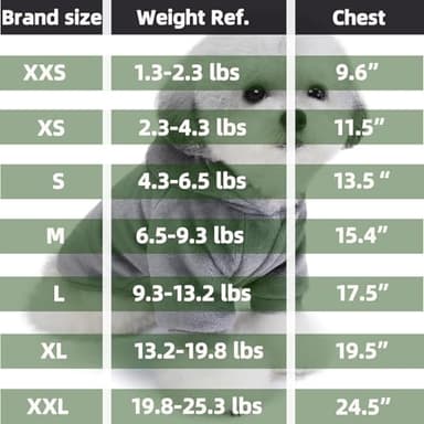 FabriCastle Dog Hoodie Sweater for Small Dogs Boy and Girl, Small Dog Clothes XS XXS Puppy Sweatshirt, Pet Outfit, Cat Clothing Super Soft Warm Snap On Closure (Green-Cream, Large) - Image 6