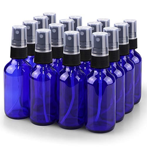 Wedama Spray Bottle, 2 oz Fine Mist Glass Spray Bottles, Little Refillable Liquid Containers for Watering Flowers Cleaning (16 Pack, Blue) - Image 1