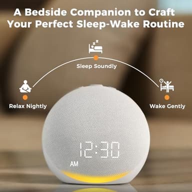 Sound Machine Alarm Clock for Bedroom: Dimmable Clock with Bluetooth Speaker - White Noise Machine for Baby Adults Kids Sleeping - Frost White - Image 9