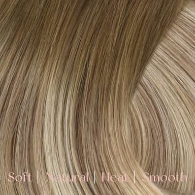 Easyouth 22 Inch Clip in Hair Extensions Balayage Human Hair Clip in Extensions Dark Brown Ombre Light Brown with Blonde Clips in Extension Add Length and Volume 120G 7Pcs - Image 2