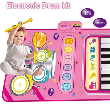 Toys for 1 Year Old Girl Gifts,2 in 1 Piano Mat Montessori Toys for 1 2 Year Old Girl,Educational Musical Toy First Birthday Gifts for 1 2 3 Year Old Girls,Christmas Stocking Stuffers for Toddler Girl - Image 2