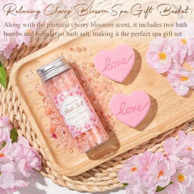 Birthday Gifts for Women, Self Care Gifts Cherry Blossom Relaxing Bath Spa Gifts Baskets Care Package Pink Romantic Anniversary I Love You Gifts Mothers Day Gifts for Mom Women Her Friends Wife Sister - Image 6