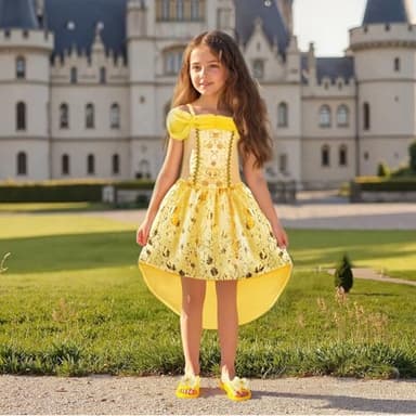 Meland Princess Dress Up for Girls 3-6, Dress Up Clothes for Girls with Princess Shoes Toy, Birthday Gift for Toddlers - Image 4