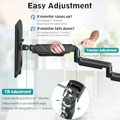 MOUNT PRO Triple Monitor Mount, 3 Monitor Desk Arm fits Three Max 27" LCD Computer Screens, up to 17.6lbs Each, Premium Gas Spring Display Stand with Tilt Swivel Rotation, Vesa Mount 75x75,100x100 - Image 2