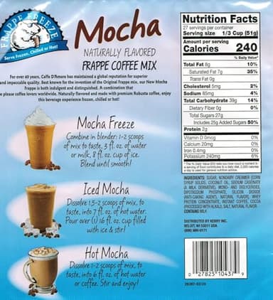 DaVinci Gourmet Frappe Freeze Frappe Coffee Mix, Mocha, 3 Lb Bag, 27 Servings - Image 2