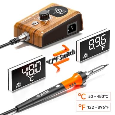 90W Digital display soldering station, stable knob control, independent switch power supply, tin wire, tin absorber, anti-static tweezers, 5 soldering iron tips, handle fixed bracket - Image 7