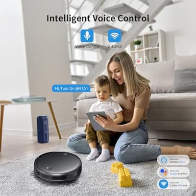 MAMNV Robot Vacuum and Mop,2 in 1 for Carpet & Hard Floor,Robotic Vacuum Cleaner with Alexa/Voice/App,Powerful & Quiet for Pet Hair,Slim 2.87",Self-Charging & Zigzag Path Cleaning - Image 7