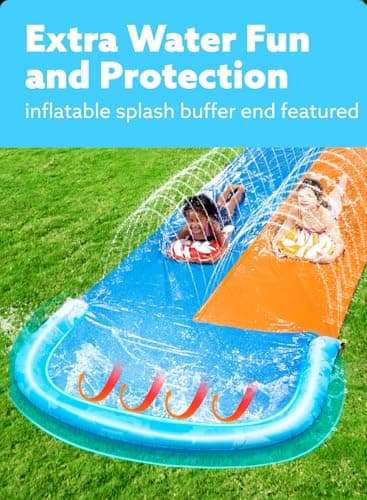 JOYIN 22.5ft Water Slides and 2 Bodyboards, Lawn Water Slide Summer Slip Waterslides Water Toy with Build in Sprinkler for Backyard Outdoor Water Fun for Kids - Image 3