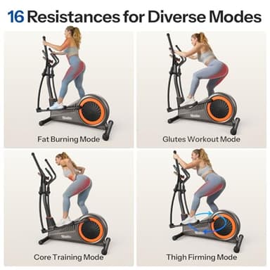 Niceday Elliptical Machine, Cross Trainer with Hyper-Quiet Magnetic Driving System, 16 Resistance Levels, 400LB Weight Limit - Image 5