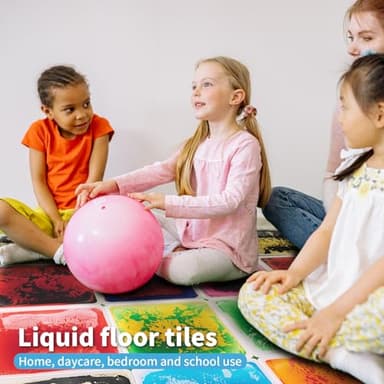 Art3d Liquid Fusion Activity Play Mat for Kids, Pack of 9 Tiles 12" X 12", Multi-Color, Round Corner - Image 7