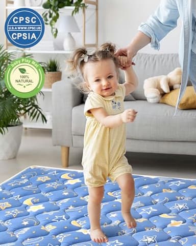 Premium Foam Baby Play Mat 79" X 71", Extra Large Activity Playmats for Babies,Toddlers, Infants, Soft Thicker Sponge Baby Mat for Floor, Play & Tummy Time, Machine Washable for Easy Care - Image 2