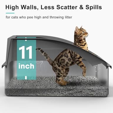 Stainless Steel Cat Litter Box with Lid | XL Extra Large Litter Box for Big Cats | Metal Litter Boxes High Sided | Enclosed Anti-Urine Leakage, Include Litter Mat and All-Metal Litter Scoop - Image 3