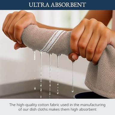 LANE LINEN Kitchen Towels Set - 100% Pure Cotton Dish Towels for Kitchen, Super Absorbent Kitchen Hand Towel, Tea Towels, Soft & Durable Dish Cloths, Pack of 12 – 14”x25”, Beige - Image 5