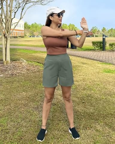 G4Free Women's Running Shorts Wide Leg Yoga Shorts with Pockets Summer Casual Shorts Dressy Trouser Shorts Walking Active Gym Golf Shorts (Grey Sage,XXL,5") - Image 5