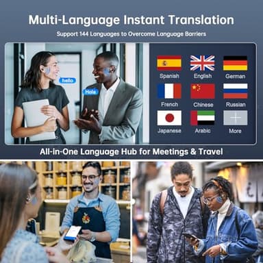 AI Translation Earbuds Real Time 144 Languages Translating Headphone 3-in-1 Translator Earbuds Wireless Bluetooth Translation Headphone for Travel, Business, Learning, iOS & Android Compatible - Image 2