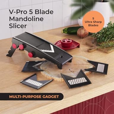 Mueller Austria Mandoline Slicer for Kitchen, Adjustable Vegetable Chopper, Fruit, Cheese Grater, Potato Chips Slicer - Black - Image 2