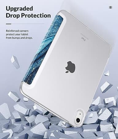 MoKo Case for New iPad (A16) 11th Generation 2025/ 10th Generation 2022, iPad 11 inch/ 10.9 inch Case with Soft TPU Translucent Frosted Back Cover, Auto Wake/Sleep, Support Touch ID, Gilding Texture - Image 8