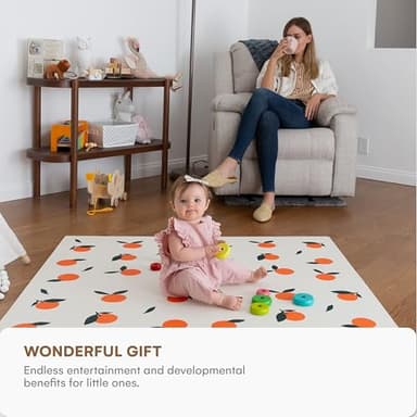 Childlike Behavior Baby Play Mat - 72x48-Inch Tummy Time Mat - 6-Piece Interlocking Foam Floor Tiles for Toddlers - Soft Waterproof for Floor Play and Crawling - Oranges - Image 7