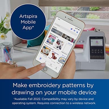 Brother SE700 Sewing and Embroidery Machine, Wireless LAN Connected, 135 Built-in Designs, 103 Built-in Stitches, Computerized, 4" x 4" Hoop Area, 3.7" Touchscreen Display, 8 Included Feet, White - Image 8