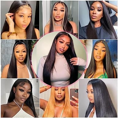 tobasew 13x6 Straight Lace Front Wigs Human Hair HD Transparent Lace Frontal Human Hair Wigs for Women Glueless Wigs Human Hair Pre Plucked 34 Inch - Image 6