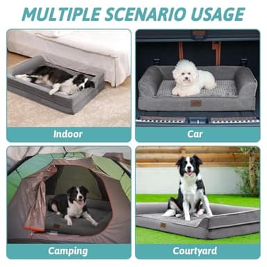 COZY KISS Orthopedic Dog Bed for Large Dog, XL Pet Couch for Extra Large Dog, Big Supportive Foam Bolster Sofa with Waterproof Lining Cover, Anti-Slip, Comfort, Washable, 42x30x7.5 in, U-Shaped, Grey - Image 5