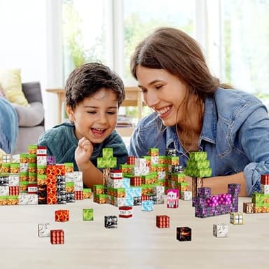 Magnetic Blocks 126PCS - 1 inch Magnetic Building Blocks Cubes Kid STEM Sensory Toy for 3+ Year Old Boys & Girls Game Themed Gifts - Image 2