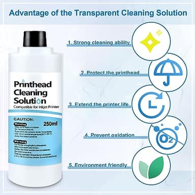 Printhead Cleaning Kit Inkjet Printer 250mL, Printer Cleaning Kit for Epson Ecotank, Print Head Cleaner Solution for HP Printhead, Print Head Cleaner for Canon G3070 G3020 Print Head Cleaner Solution - Image 3