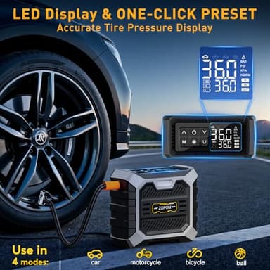 Tire Inflator Portable Air Compressor DC 12V Portable Air Compressor with Digital Pressure Gauge Air Pump for Car Tires Car Accessories Motor Bike - Image 5