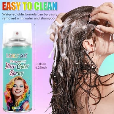 Purple Hair Spray Temporary Hair Color Spray for Women Men, Washable Temporary Dark Purple Hair Dye Paint Wax Hairspray for Halloween Cosplay Festival Party Costume Makeup, 4.06 oz - Image 7