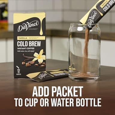 DaVinci Gourmet Slightly Sweet Cold Brew Stick Pack, Instant Coffee Powder, 6 Count (Pack of 1) - Image 5