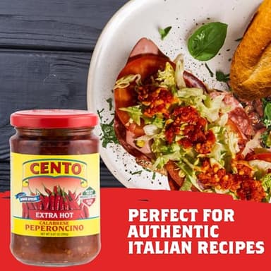 Cento Extra Hot Calabrese Peperoncino Spread, 9.87 Oz, Spicy Italian Calabrese Peppers with Oil, Vinegar and Sea Salt, Made in Italy - Image 5