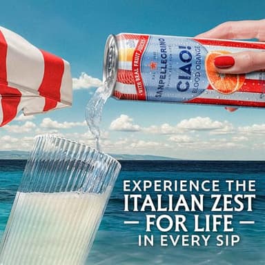 Sanpellegrino CIAO Blood Orange Sparkling Water, Low-Calorie Italian Sparkling Water with Real Fruit Juices, 0g Added Sugar, 24-Pack - Image 4