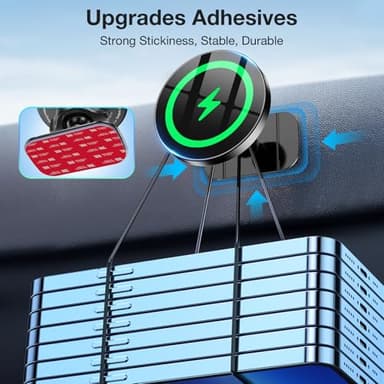 Coolpow for Magsafe Car Mount Charger【100% Stable】 15W Magsafe Car Charger Magnetic Phone Holders for Your Car Accessories for Women Men Car Phone Holder Wireless Car Charger for iPhone 17 16 15 14 13 - Image 6