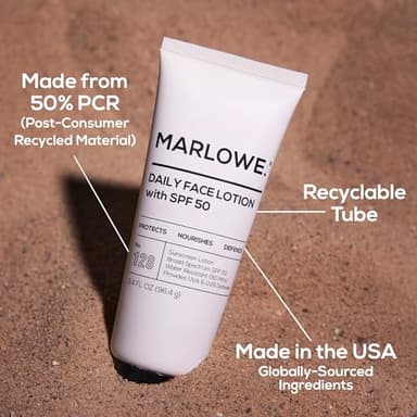 MARLOWE. No. 128 Men's Facial Lotion with Sunscreen SPF 50, 3.4 oz, Oil-Free, Lightweight Daily Face Moisturizer for Men, Includes Natural Extracts to Hydrate, Nourish & Soothe - Image 7