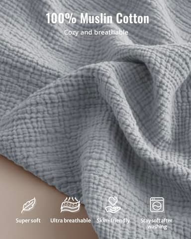 Blissful Diary Muslin Baby Changing Pad with Waterproof Lining Foam, Diaper Changing Table Pad with Cover for Dressers (Gray, Avocado) - Image 2