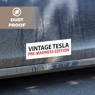 2pcs Musk Tesla Bumper Sticker, VINTAGE TESLA - PRE-MADNESS EDITION, Elon Sticker, Elon Sticker, Tesla Bumper Sticker Elon, Waterproof Vinyl Decal for Car, Truck, Laptop, Window - Image 5
