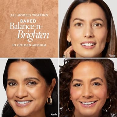 LAURA GELLER NEW YORK Award-Winning Baked Balance-n-Brighten Color Correcting Powder Foundation - Golden Medium - Buildable Light to Medium Coverage - Demi-Matte Natural Finish - Image 2