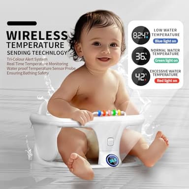 Baby Bath seat for Babies Sitting up Infant Bath tub Portable sit up Seats Bathing Chair Newborn Essentials Toddler Must Haves 0-12 Months Bathtub Sink Bather Sitting Shower Support Travel Ring - Image 2