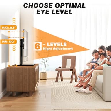 5Rcom Universal Swivel TV Stand for 27-60 inch Curved/Flat Screen TVs, Table Top TV Base Replacement Holds up to 88 lbs, Height Adjustable TV Stand Mount with Tempered Glass Base, MAX VESA 400x400mm - Image 4