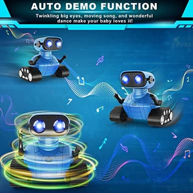Hamourd Robot Toys for Boys Girls, Rechargeable Remote Control Emo Robots with Auto-Demonstration, Flexible Head & Arms, Dance Moves, Music, Shining LED Eyes for 5+ Years Old Kids - Image 3
