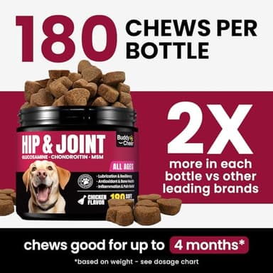 Glucosamine for Dogs Hip and Joint Supplement Chews, Chondroitin Joint Supplement for Dogs, Joint Chews for Dog, Dog Supplement for Joint Pain Relief - 60-Day Satisfaction Guarantee -180 Ct - Image 5